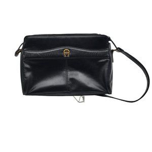 Leather Etienne Aigner Handbag Black Small Bag/Clutch Vintage /Purses